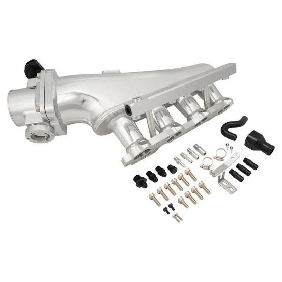 Proflow Intake Manifold Kit, For Nissan SR20 S14/S15, Fabricated Aluminium, Black, 76mm Throttle Body, Fuel Rail Kit