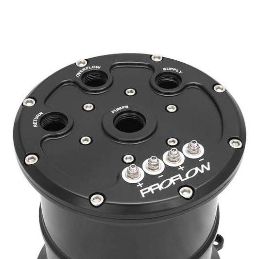 Proflow Surge Tank Kit, Triple 39mm Fuel Pumps, EFI, 2.5L, Billet Aluminium, Black Anodised