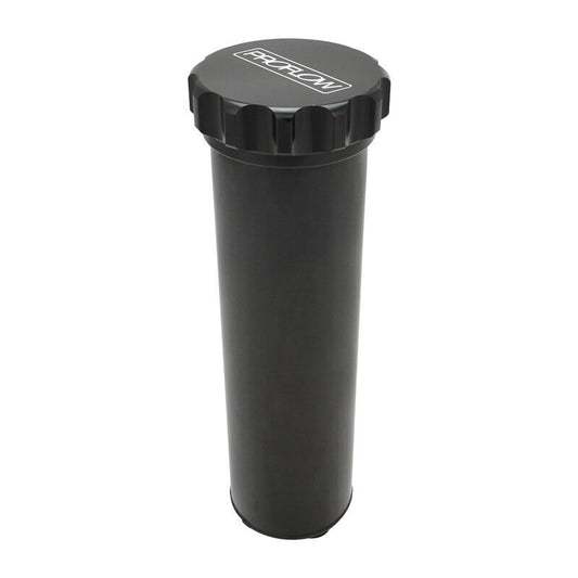 Proflow Radiator Overflow Tank, Billet Aluminum, With bracket, 0.75L, 60mm Dia, 330mm tall, AN Port with Barb Fitting, Black