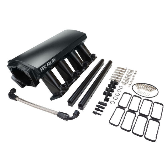 Proflow SuperMax Plus EFI Intake Manifold Kit, For Holden Commodore LS1/LS2, Fabricated Black, Low-Profile, w/Fuel Rails, 102mm Bore