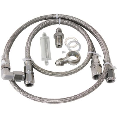Aeroflow Turbo Oil Feed Line Kit Suit Ford BA-BF XR6, Includes 30 Micron Oil Filter