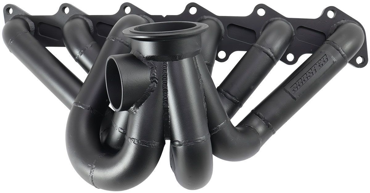 Aeroflow Ford Barra V-Band Turbo Manifold Suits High Mount GT40-GT45 Turbo, with 50mm External Wastegate Flange