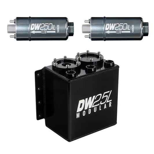 Deatschwerks 2.5L Surge Tank w/ 2 x 250iL In-Line Fuel Pumps